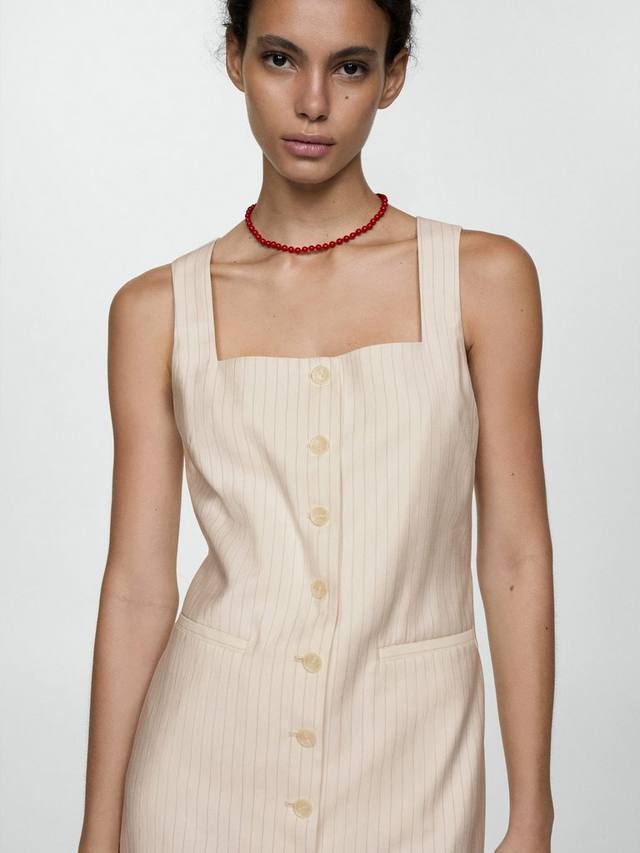 Мини-платье элизы в тонкую полоску Mango, кремовый
Мини-платье элизы в тонкую полоску Mango, кремовый