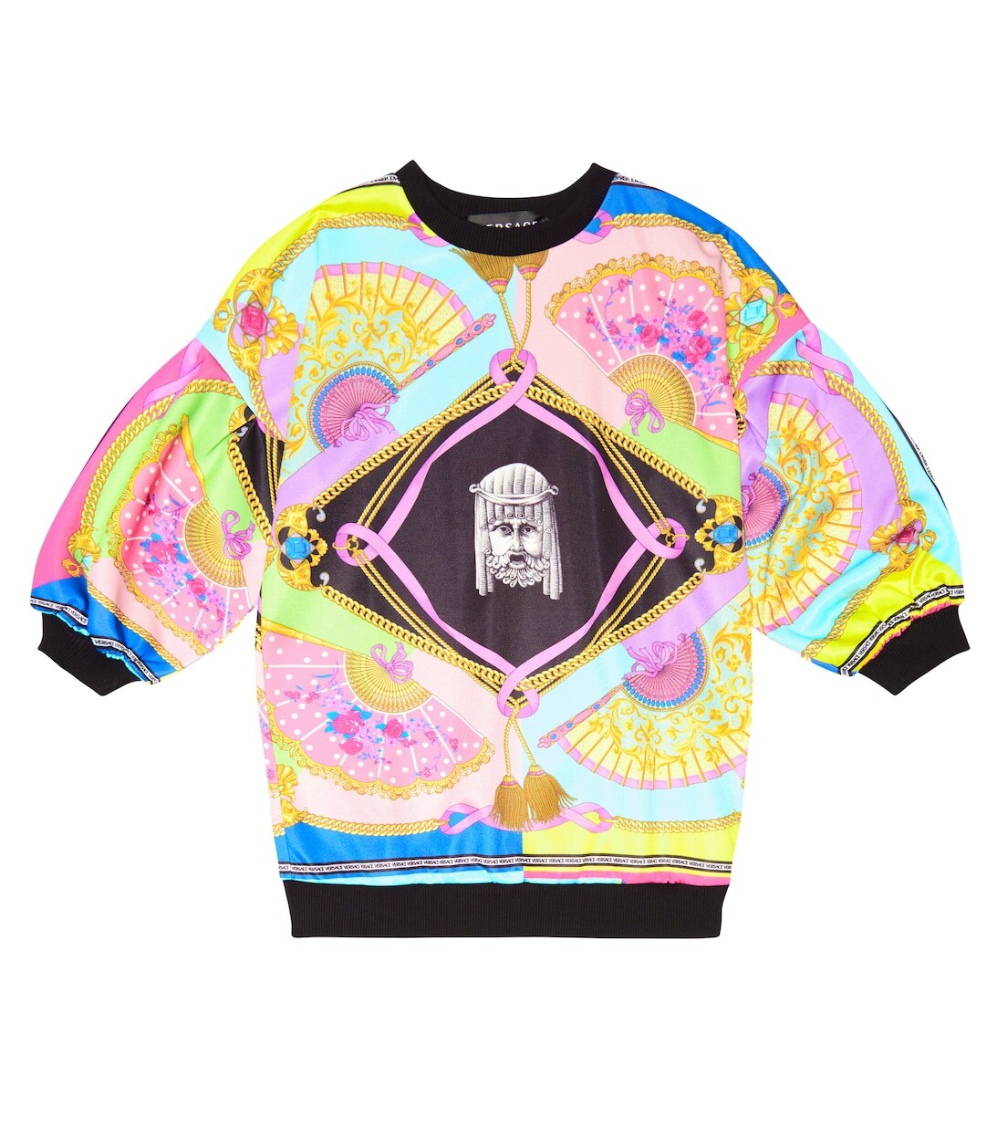 Платье-толстовка I Ventagli из смесового хлопка Versace, разноцветный 
Платье-толстовка I Ventagli из смесового хлопка Versace, разноцветный