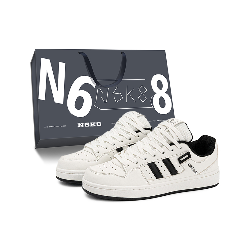 N6K8 Антискользящие износостойкие низкие скейтерские кроссовки унисекс бело-черные, цвет White Black
N6K8 Антискользящие износостойкие низкие скейтерские кроссовки унисекс бело-черные, цвет White Black