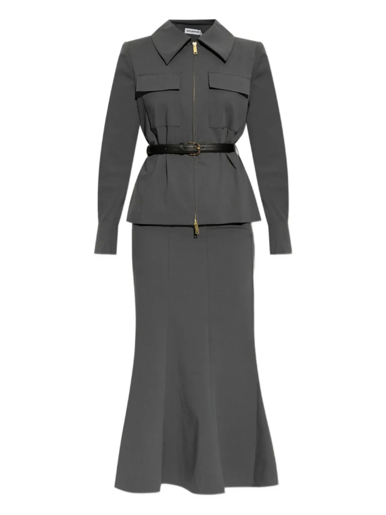 Платье миди из твила Self-Portrait, серый
Платье миди из твила Self-Portrait, серый