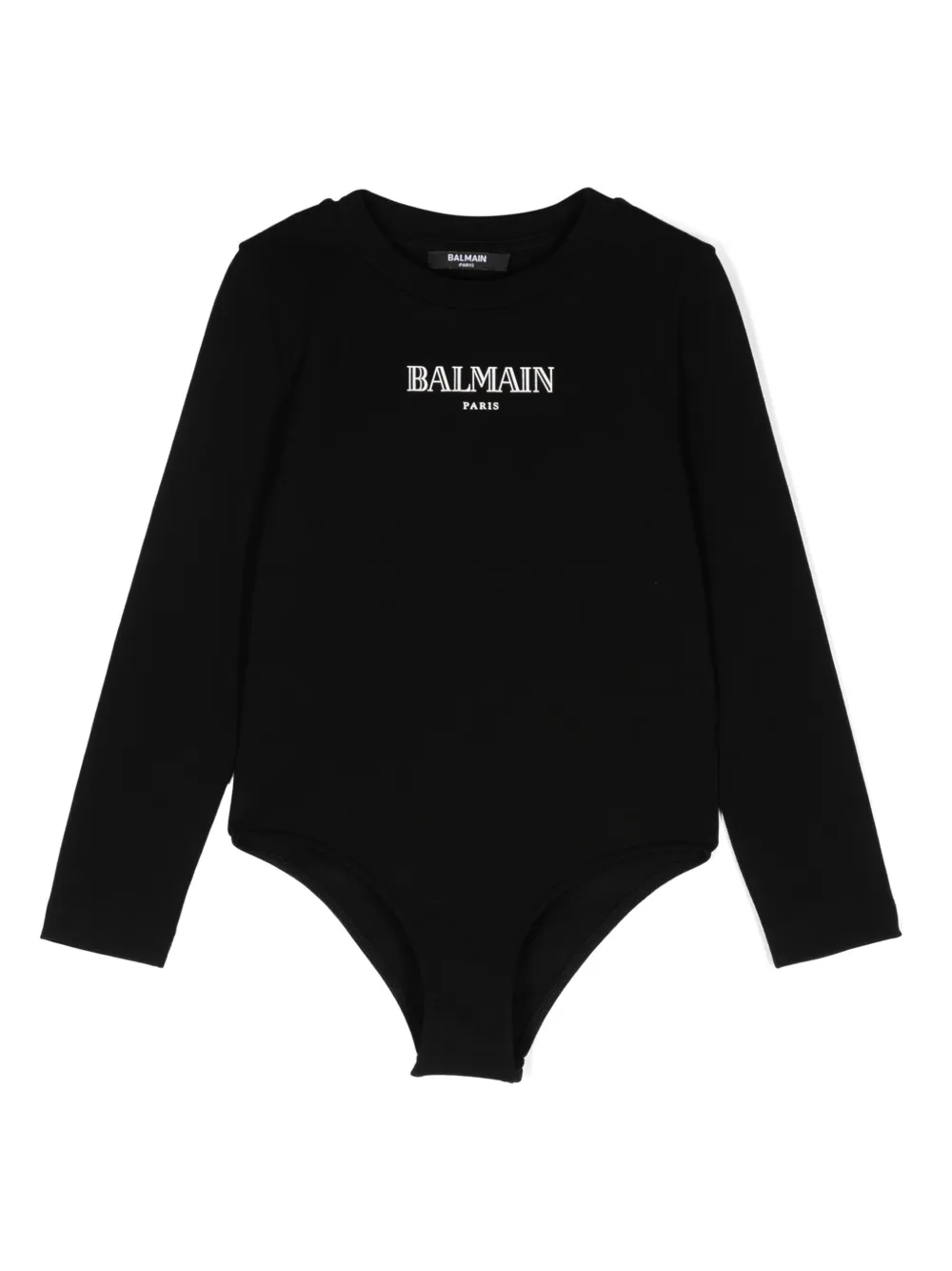 Боди с длинными рукавами и логотипом Balmain Kids, черный 
Боди с длинными рукавами и логотипом Balmain Kids, черный