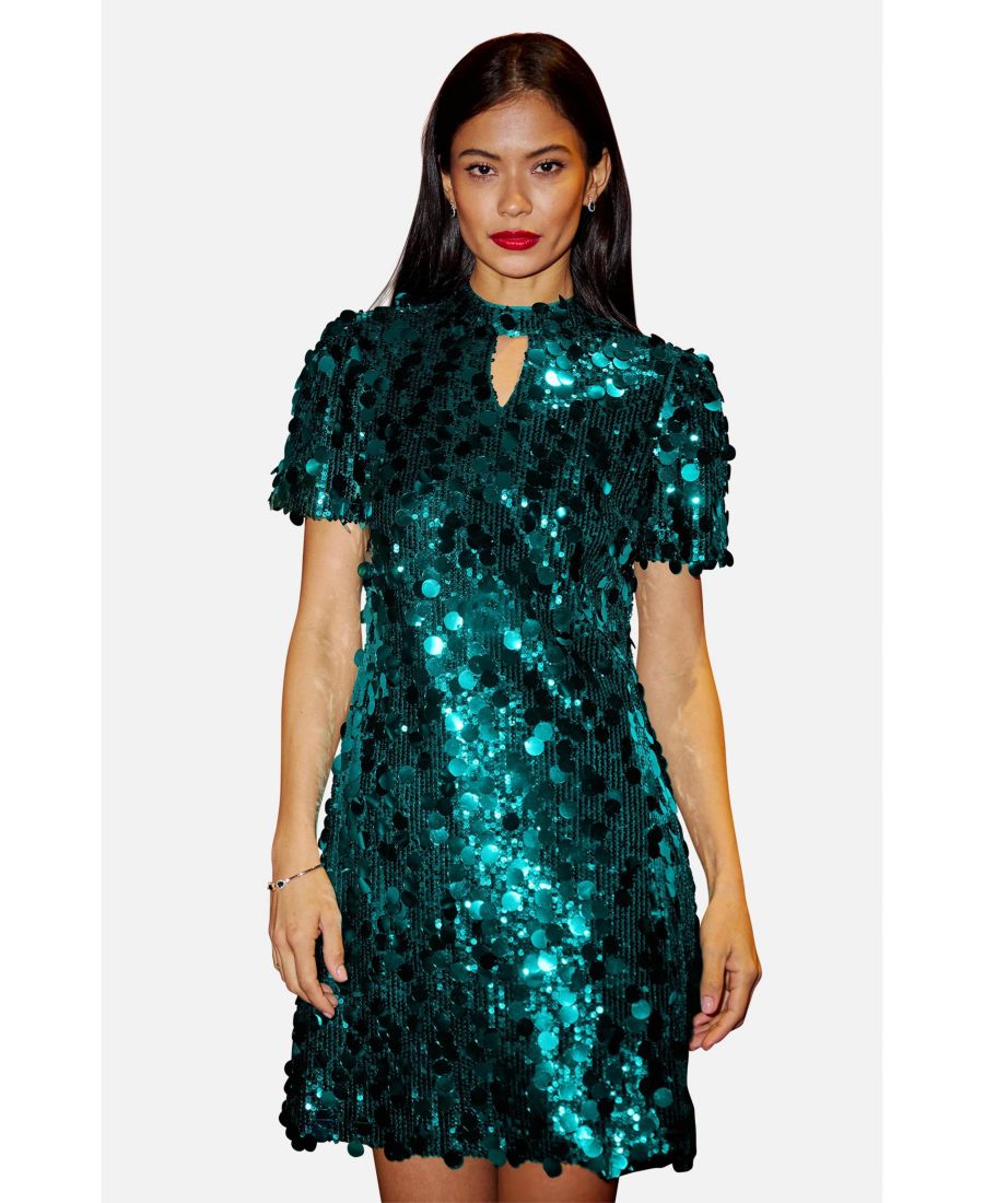 Женское платье-туника с короткими рукавами и пайетками Yumi, Green
Женское платье-туника с короткими рукавами и пайетками Yumi, Green