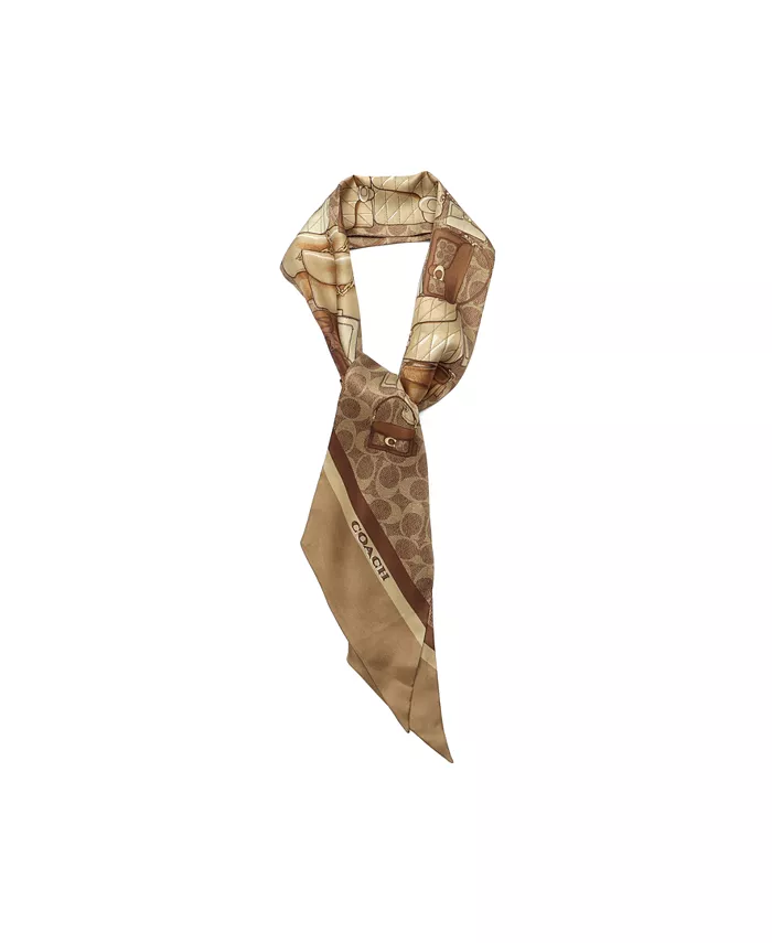 Шелковый тонкий шарф с принтом Stacked Tabby Bags COACH, мультиколор
Шелковый тонкий шарф с принтом Stacked Tabby Bags COACH, мультиколор