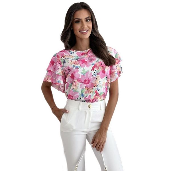 Женская блузка с цветочным принтом, круглым вырезом и коротким рукавом Yesfashion, Pink Flower
Женская блузка с цветочным принтом, круглым вырезом и коротким рукавом Yesfashion, Pink Flower