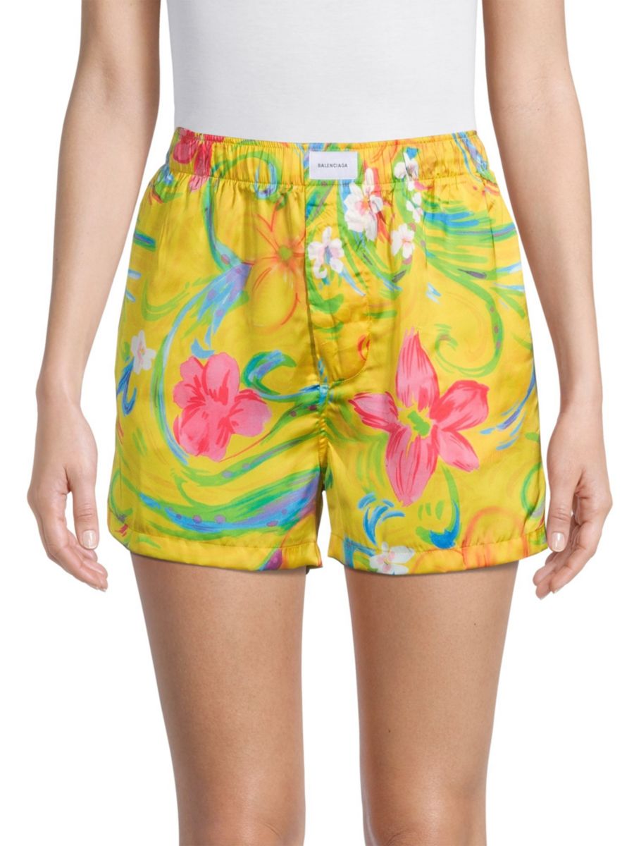 Пижамные шорты с цветочным принтом Balenciaga, желтый
Пижамные шорты с цветочным принтом Balenciaga, желтый