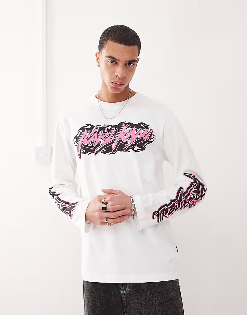 Футболка Karl Kani Signature с длинными рукавами и графическим логотипом в виде сердца белого цвета 
Футболка Karl Kani Signature с длинными рукавами и графическим логотипом в виде сердца белого цвета