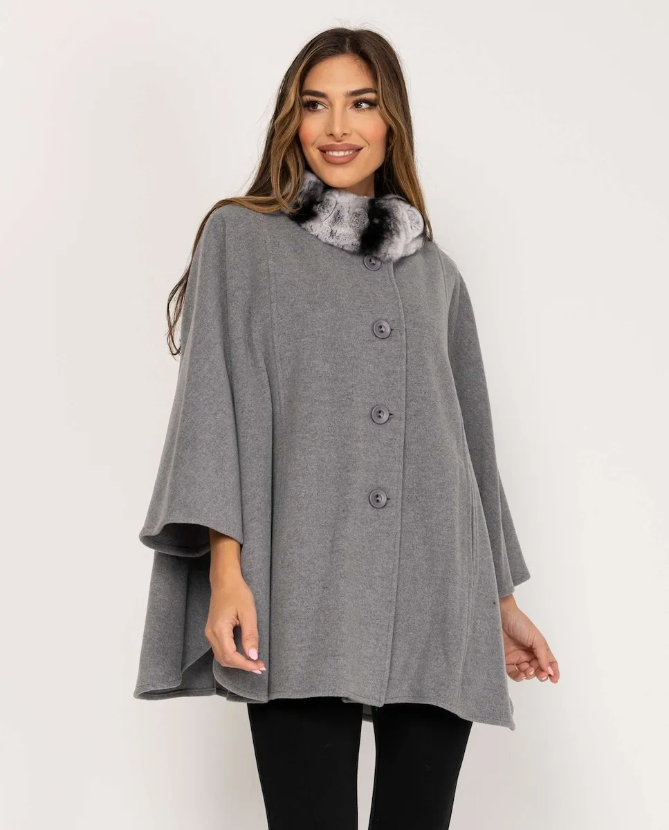 Женское пальто с воротником из натурального меха кролика Rex того же тона Fsh, серый
Женское пальто с воротником из натурального меха кролика Rex того же тона Fsh, серый