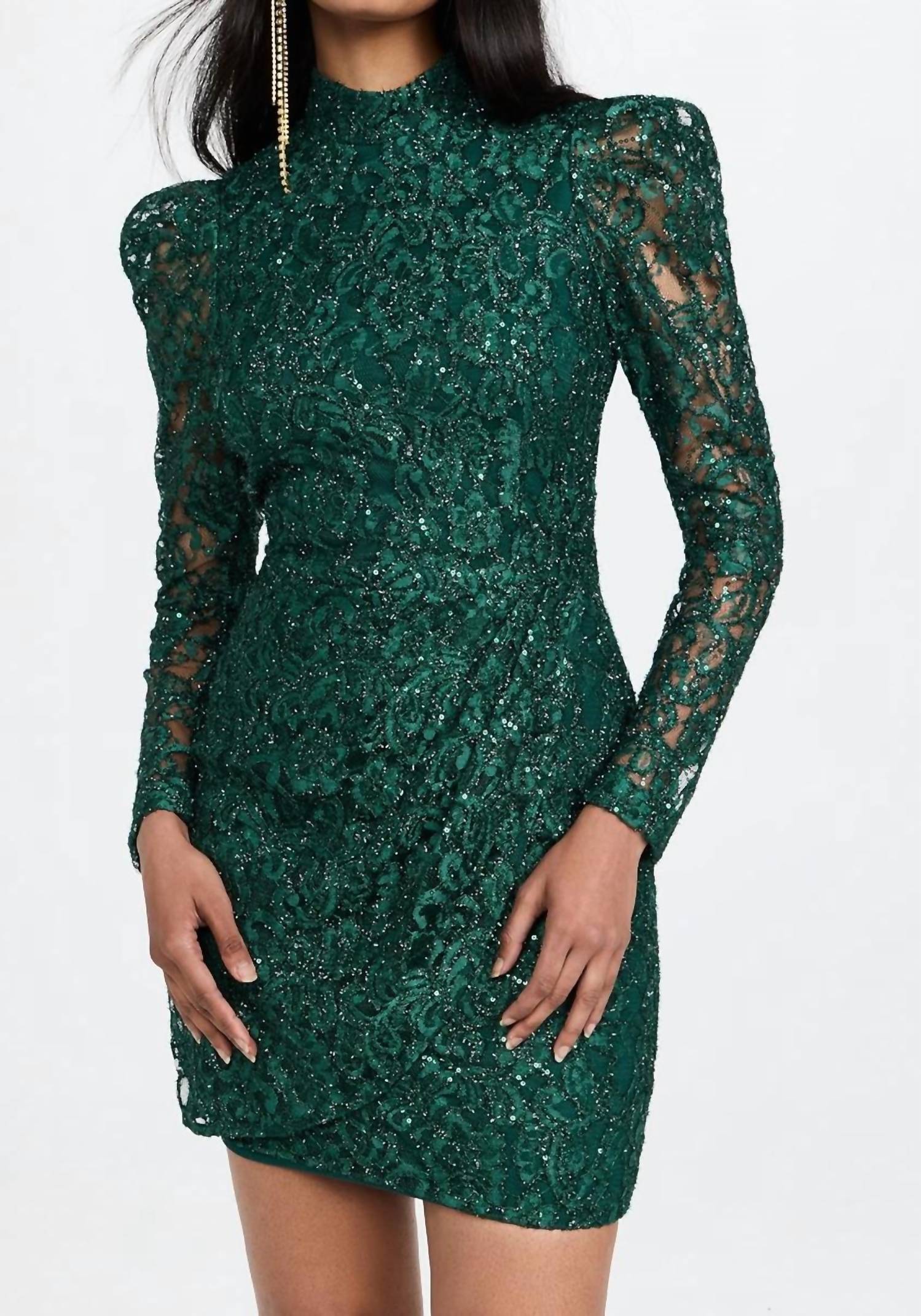 Санторини кружевное мини-платье с длинными рукавами и пайетками в джунглях Black Halo, Jungle Gem
Санторини кружевное мини-платье с длинными рукавами и пайетками в джунглях Black Halo, Jungle Gem