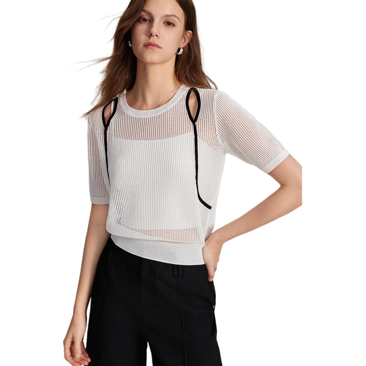 Тонкий свитер с асимметричным вырезом под горло ELLE, белый
Тонкий свитер с асимметричным вырезом под горло ELLE, белый