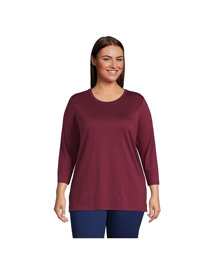 Хлопковая туника Supima с круглым вырезом больших размеров с рукавами 3/4 Lands' End, красный
Хлопковая туника Supima с круглым вырезом больших размеров с рукавами 3/4 Lands' End, красный