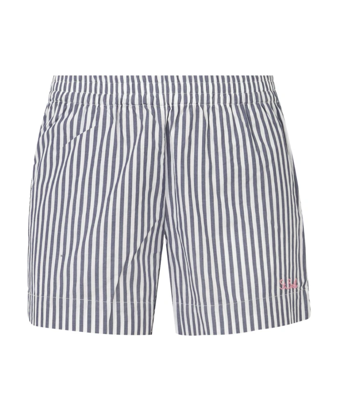 Полосатые поплиновые шорты с эластичным поясом Mc2 Saint Barth, синий
Полосатые поплиновые шорты с эластичным поясом Mc2 Saint Barth, синий
