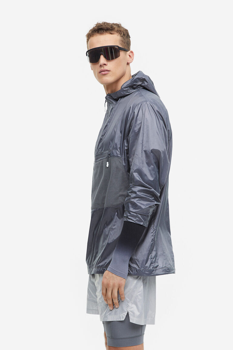 Легкая куртка-поповер для бега H&M, серый
Легкая куртка-поповер для бега H&M, серый