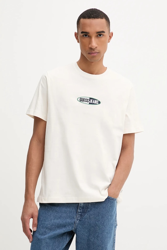 Хлопковая футболка Guess Jeans, бежевый
Хлопковая футболка Guess Jeans, бежевый