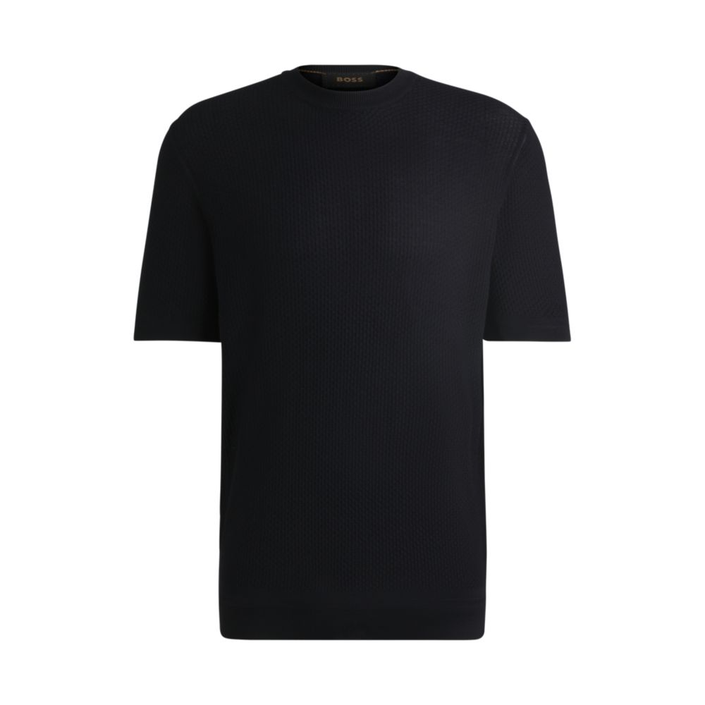 Шелковый свитер с трикотажной структурой BOSS, темно-синий
Шелковый свитер с трикотажной структурой BOSS, темно-синий