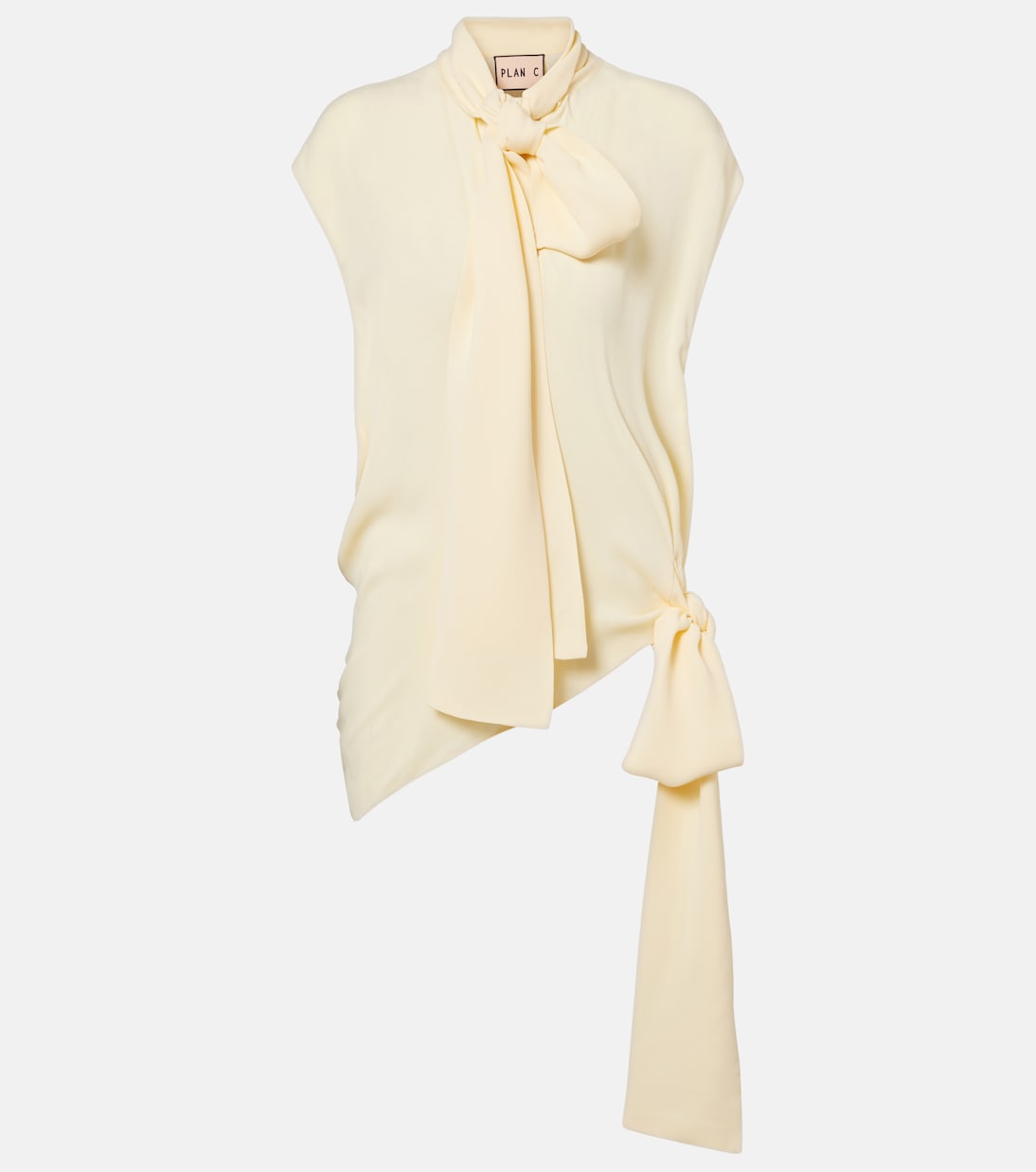 Асимметричная блузка с завязкой на шее Plan C, Eggnog
Асимметричная блузка с завязкой на шее Plan C, Eggnog