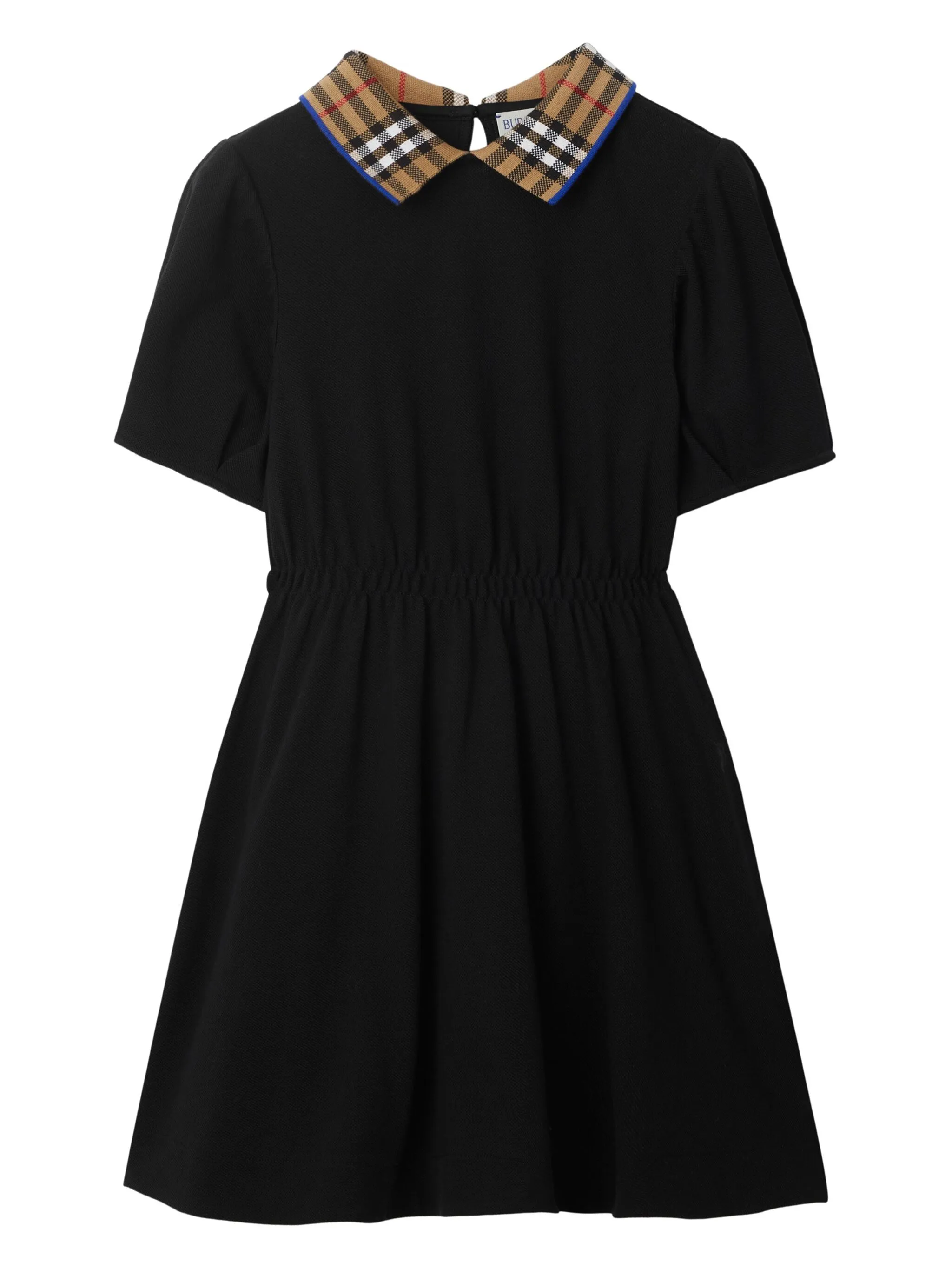 Платье с клетчатым воротником поло Burberry Kids, черный
Платье с клетчатым воротником поло Burberry Kids, черный
