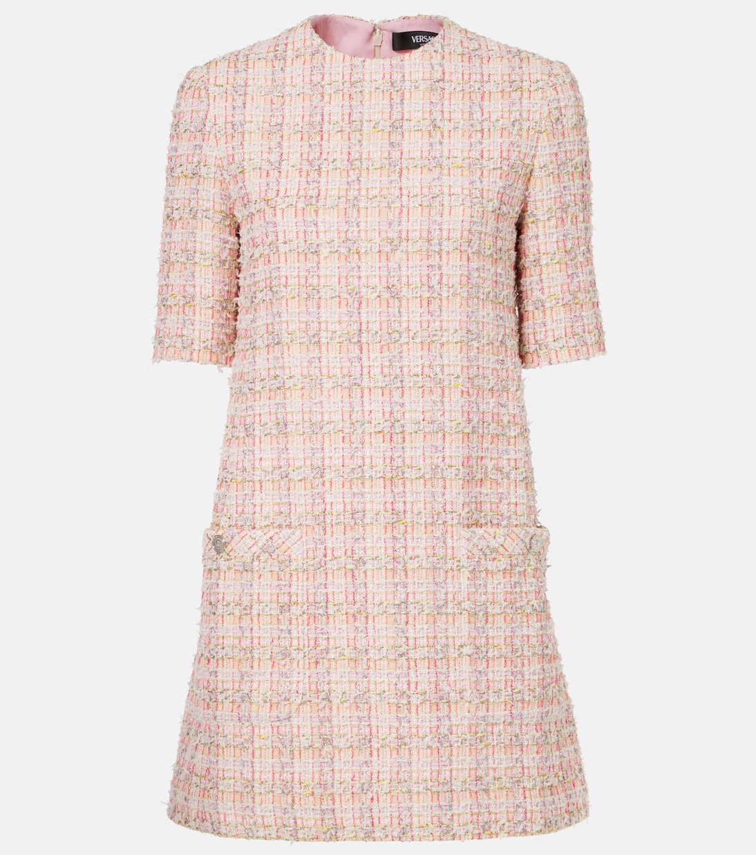 Мини-платье из твида Versace, Pastel Pink + White
Мини-платье из твида Versace, Pastel Pink + White