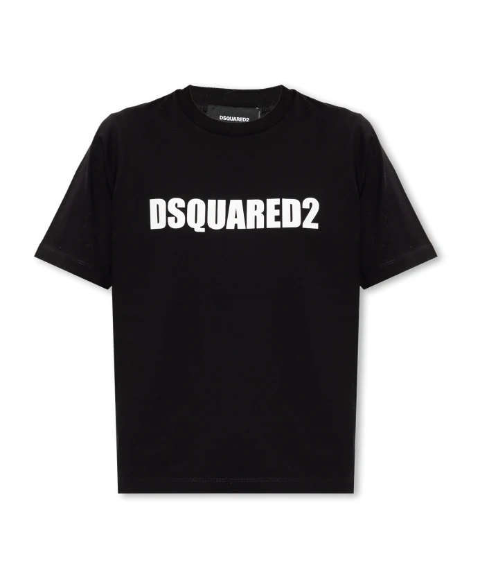 Черная хлопковая футболка с принтом Dsquared2, черный
Черная хлопковая футболка с принтом Dsquared2, черный