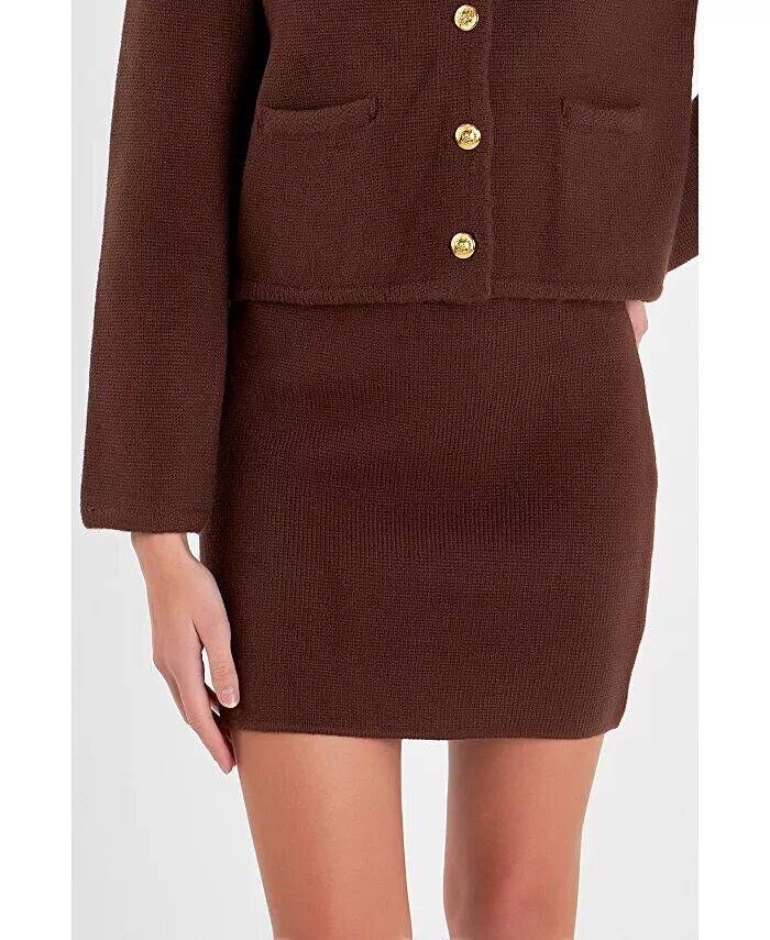 Женская трикотажная мини-юбка English Factory, коричневый
Женская трикотажная мини-юбка English Factory, коричневый