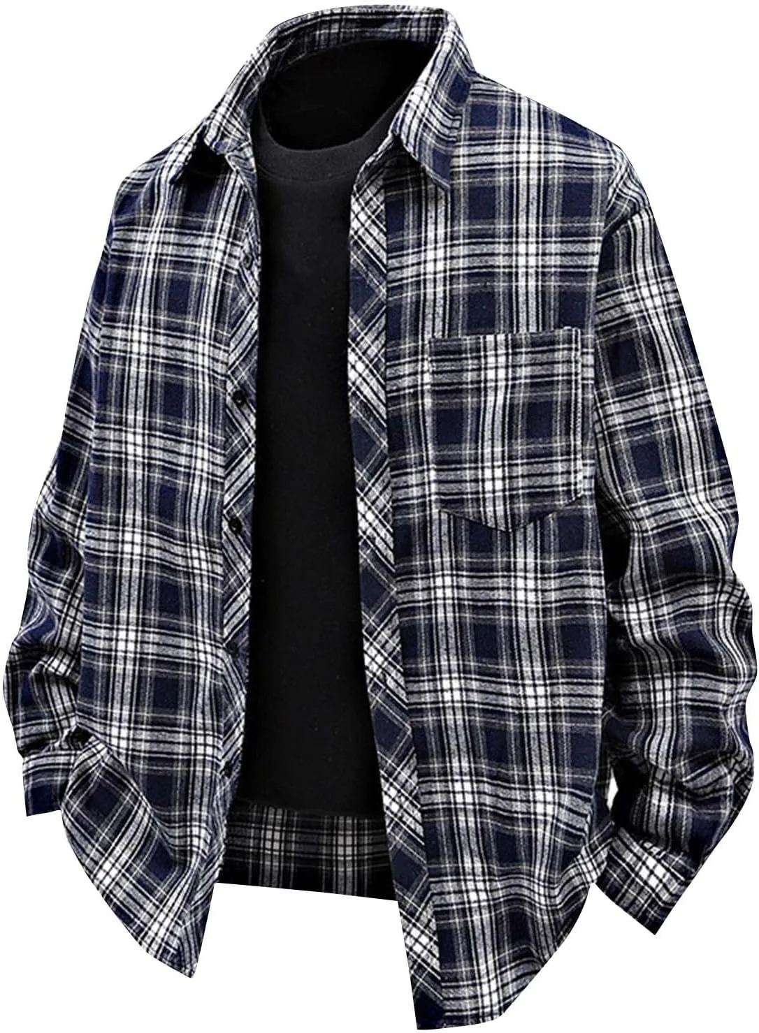 Мужская рубашка на пуговицах casual с длинным рукавом и отложным воротником, клетчатый принт gingham
Мужская рубашка на пуговицах casual с длинным рукавом и отложным воротником, клетчатый принт gingham