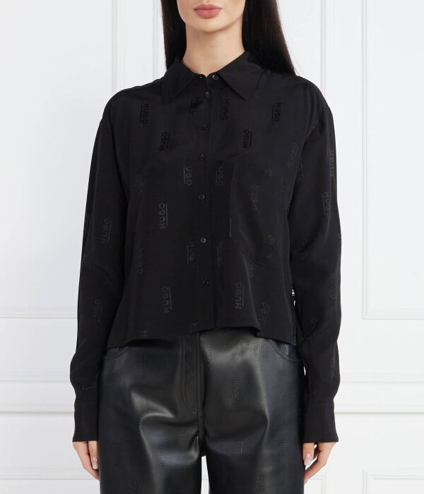 Рубашка женская Hugo свободного кроя из вискозы, черный
Рубашка женская Hugo свободного кроя из вискозы, черный