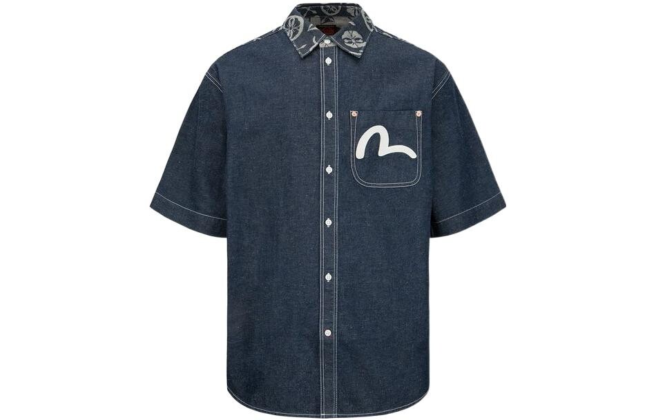 Рубашка мужская джинсовая синяя Evisu, синий
Рубашка мужская джинсовая синяя Evisu, синий