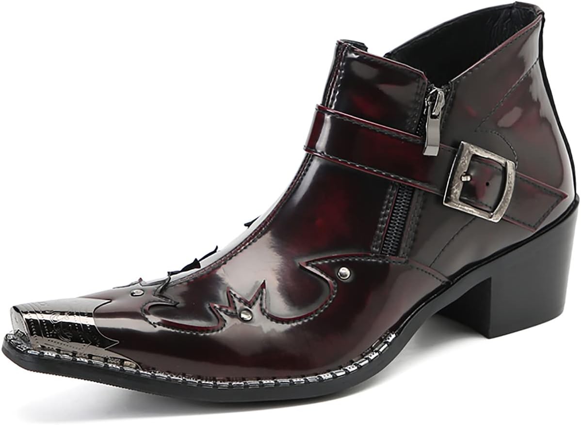 Мужские сапоги Santimon из натуральной кожи в западном стиле Chelsea - ботинки ковбойские до щиколотки с металлическим носком с крыльями, украшением из бусин и боковой молнией для баров, хонки-тонков и неоновых ночей, бордовый
Мужские сапоги Santimon из натуральной кожи в западном стиле Chelsea - ботинки ковбойские до щиколотки с металлическим носком с крыльями, украшением из бусин и боковой молнией для баров, хонки-тонков и неоновых ночей, бордовый