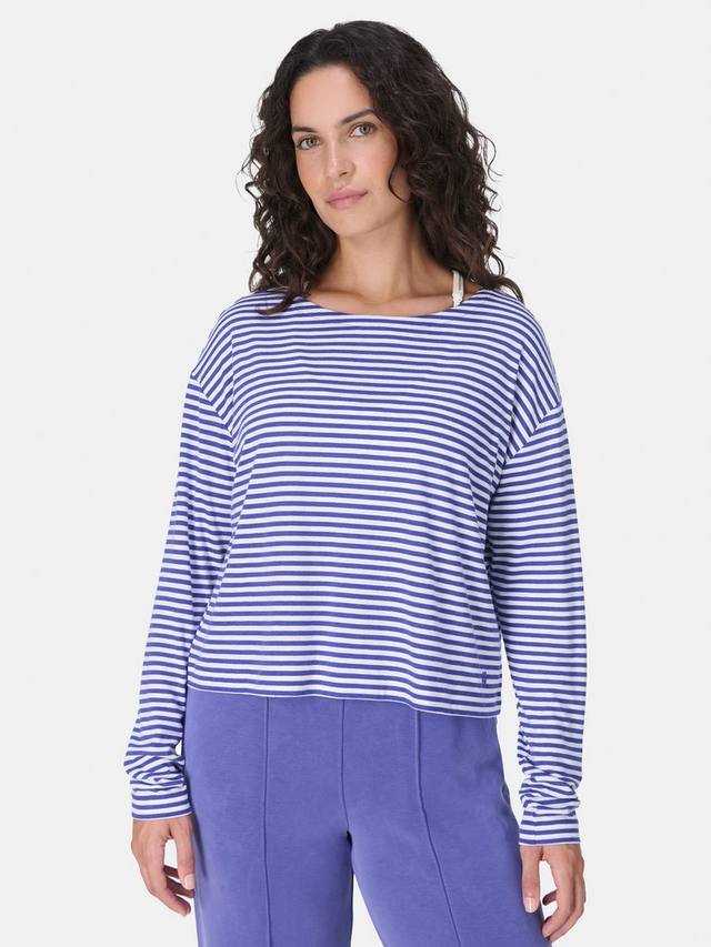 Хлопковая футболка с длинными рукавами и круглым вырезом в полоску Sweaty Betty, Lily White/Rich Blue
Хлопковая футболка с длинными рукавами и круглым вырезом в полоску Sweaty Betty, Lily White/Rich Blue