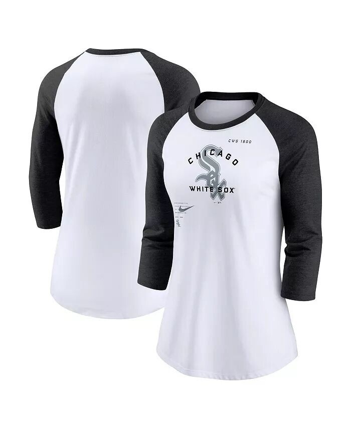 Женская белая, черная футболка Chicago White Sox Next Up Tri-Blend реглан с рукавами 3/4 Nike
Женская белая, черная футболка Chicago White Sox Next Up Tri-Blend реглан с рукавами 3/4 Nike