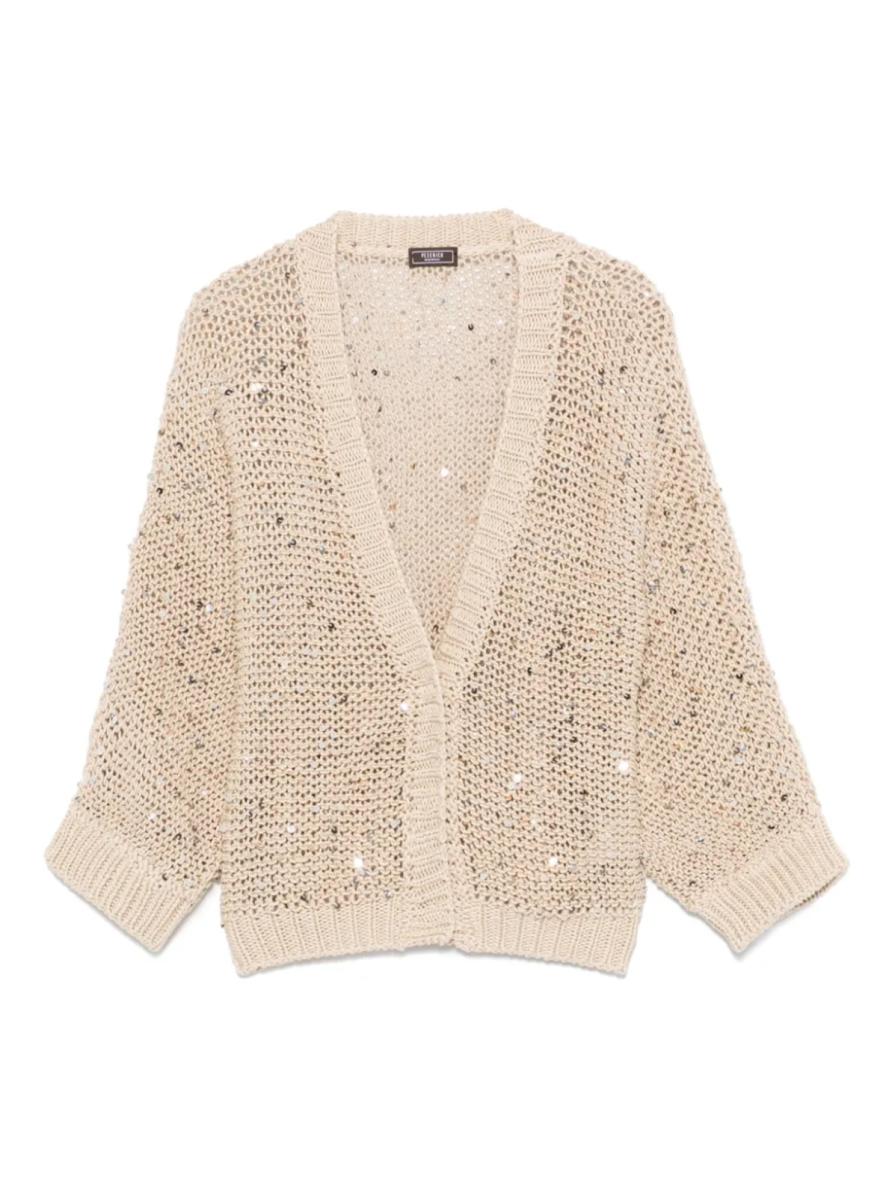 Хлопковый кардиган, украшенный пайетками Peserico, нейтральный
Хлопковый кардиган, украшенный пайетками Peserico, нейтральный
