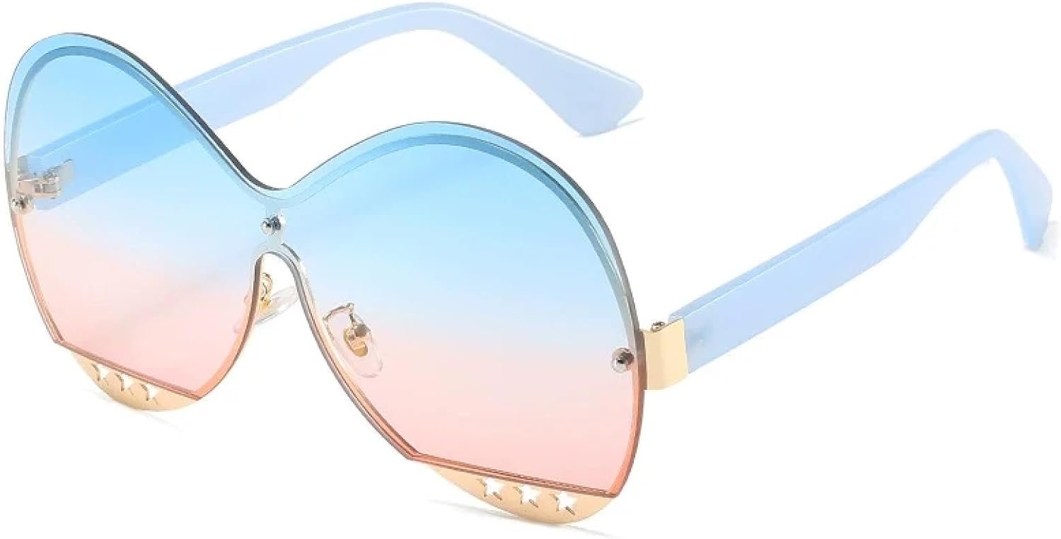 Роскошные солнцезащитные очки большого размера без оправы для женщин и мужчин, модные ретро-очки для путешествий, уличной фотографии, защита от УФ-излучения UV400 TKKTLLT, Blue Blue Pink
Роскошные солнцезащитные очки большого размера без оправы для женщин и мужчин, модные ретро-очки для путешествий, уличной фотографии, защита от УФ-излучения UV400 TKKTLLT, Blue Blue Pink