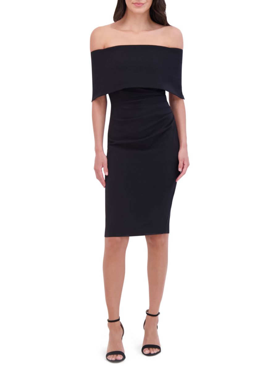 Коктейльное платье миди с открытыми плечами Vince Camuto, черный
Коктейльное платье миди с открытыми плечами Vince Camuto, черный