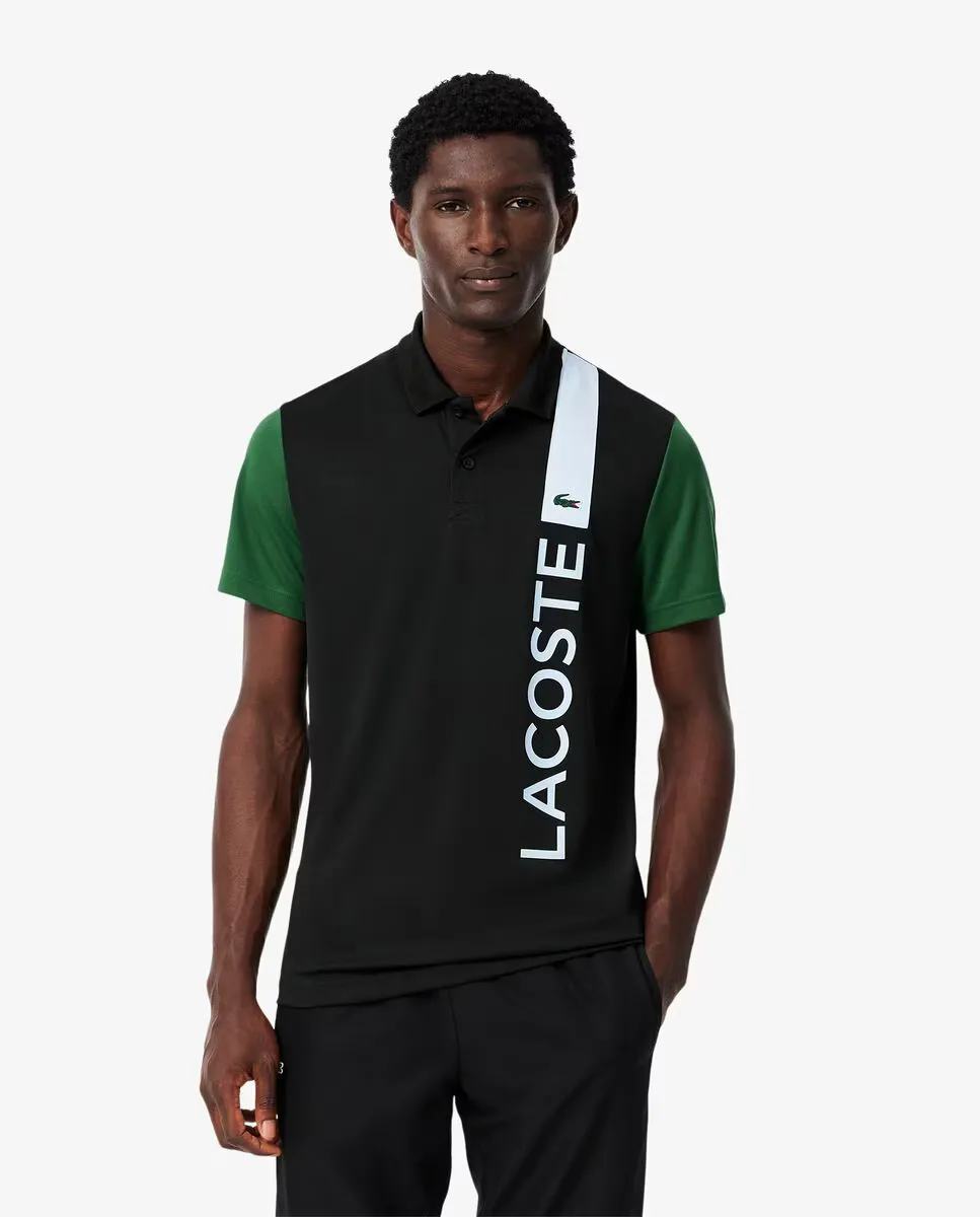 Мужская спортивная рубашка поло с фирменным принтом Ultra Dry черного цвета с короткими рукавами Lacoste, черный
Мужская спортивная рубашка поло с фирменным принтом Ultra Dry черного цвета с короткими рукавами Lacoste, черный