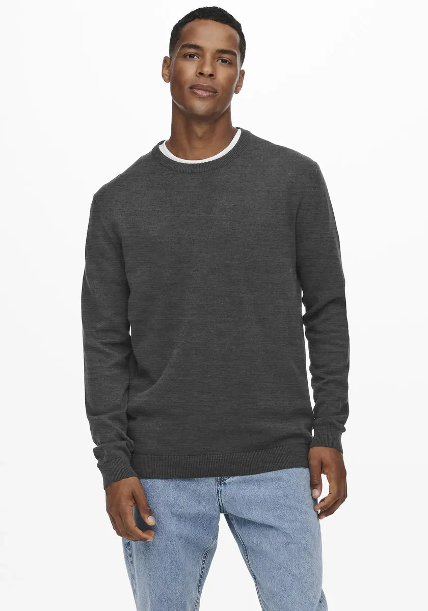 Свитер ONLY & SONS с круглым вырезом "ONSALEX 12 SOLID CREW NECK KNIT", серый
Свитер ONLY & SONS с круглым вырезом "ONSALEX 12 SOLID CREW NECK KNIT", серый
