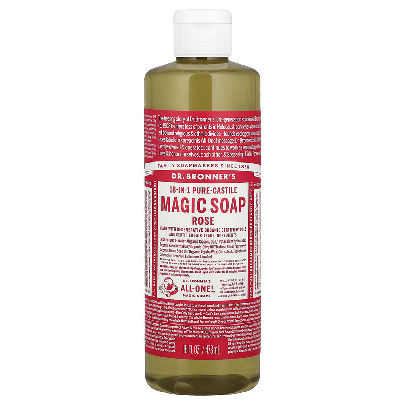 Dr. Bronner's, 18-в-1 чистое кастильское мыло из конопли, розовое, 473 мл (16 жидк. унц.)
Dr. Bronner's, 18-в-1 чистое кастильское мыло из конопли, розовое, 473 мл (16 жидк. унц.)