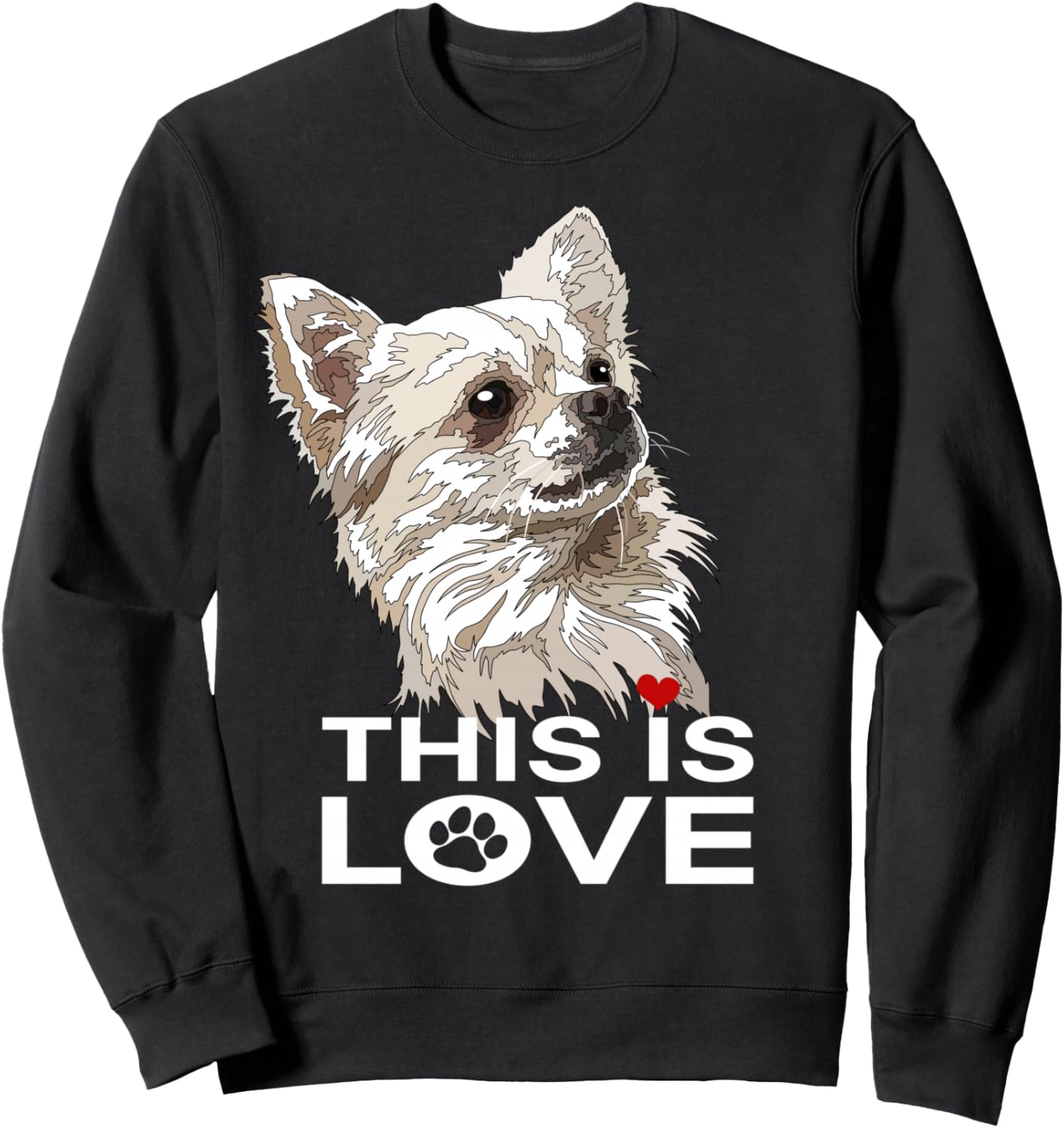 Это любовь! Толстовка с изображением длинношерстной чихуахуа для любителей собак Raf The Artist Designs, черный
Это любовь! Толстовка с изображением длинношерстной чихуахуа для любителей собак Raf The Artist Designs, черный