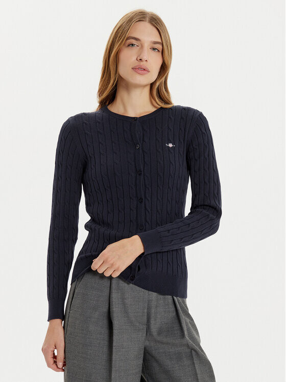 Кардиган приталенного кроя Gant, синий 
Кардиган приталенного кроя Gant, синий