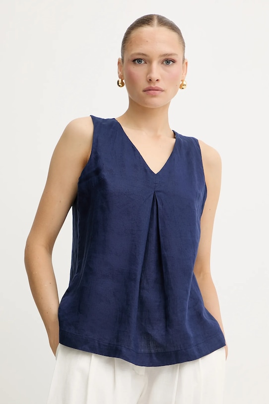 Льняная блузка United Colors Of Benetton, темно-синий
Льняная блузка United Colors Of Benetton, темно-синий