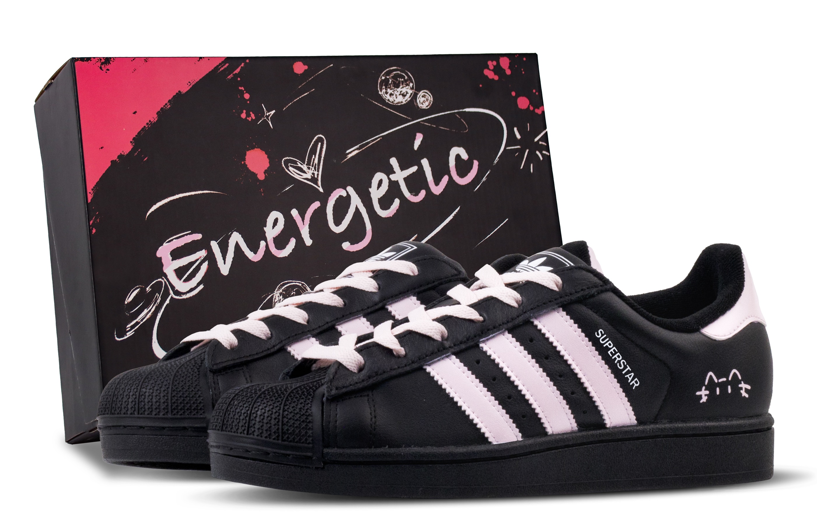 Adidas Originals Superstar 2 Sweetheart Kitten Abrasion Resistant Balance Low top Skateboard Shoes Unisex Black Pink
Adidas Originals Superstar 2 Sweetheart Kitten Abrasion Resistant Balance Low top Skateboard Shoes Unisex Black Pink