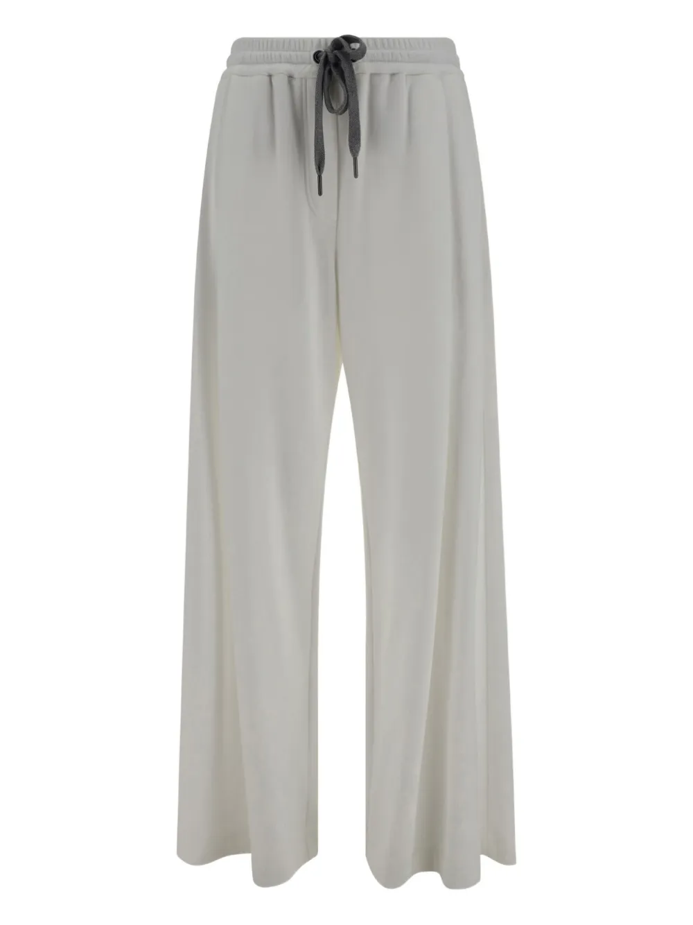 Брюки палаццо с эластичной талией Brunello Cucinelli, белый 
Брюки палаццо с эластичной талией Brunello Cucinelli, белый