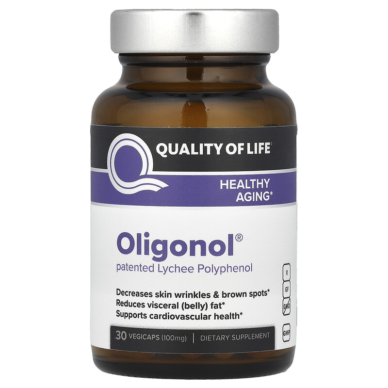 Quality of Life, Oligonol, 100 мг, 30 вегетарианских капсул
Quality of Life, Oligonol, 100 мг, 30 вегетарианских капсул