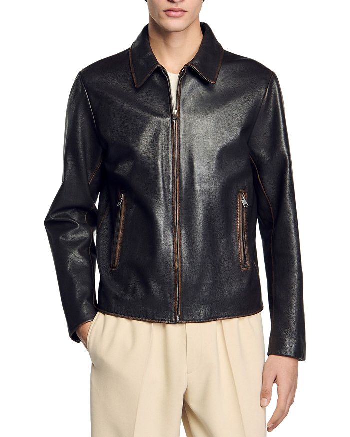 Потертая кожаная куртка Sandro, коричневый
Потертая кожаная куртка Sandro, коричневый