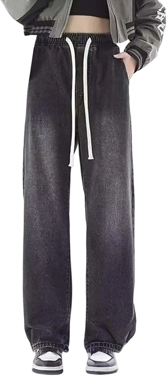 Джинсы Wide Leg для женщин с эластичным поясом и шнурком
Джинсы Wide Leg для женщин с эластичным поясом и шнурком