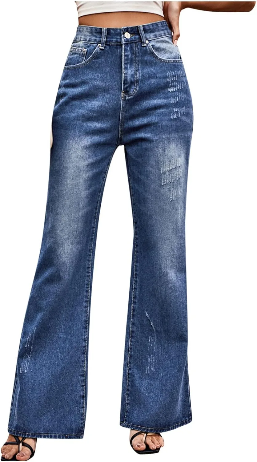 XUNRYAN джинсы женские distressed flare, высокие, с карманами
XUNRYAN джинсы женские distressed flare, высокие, с карманами