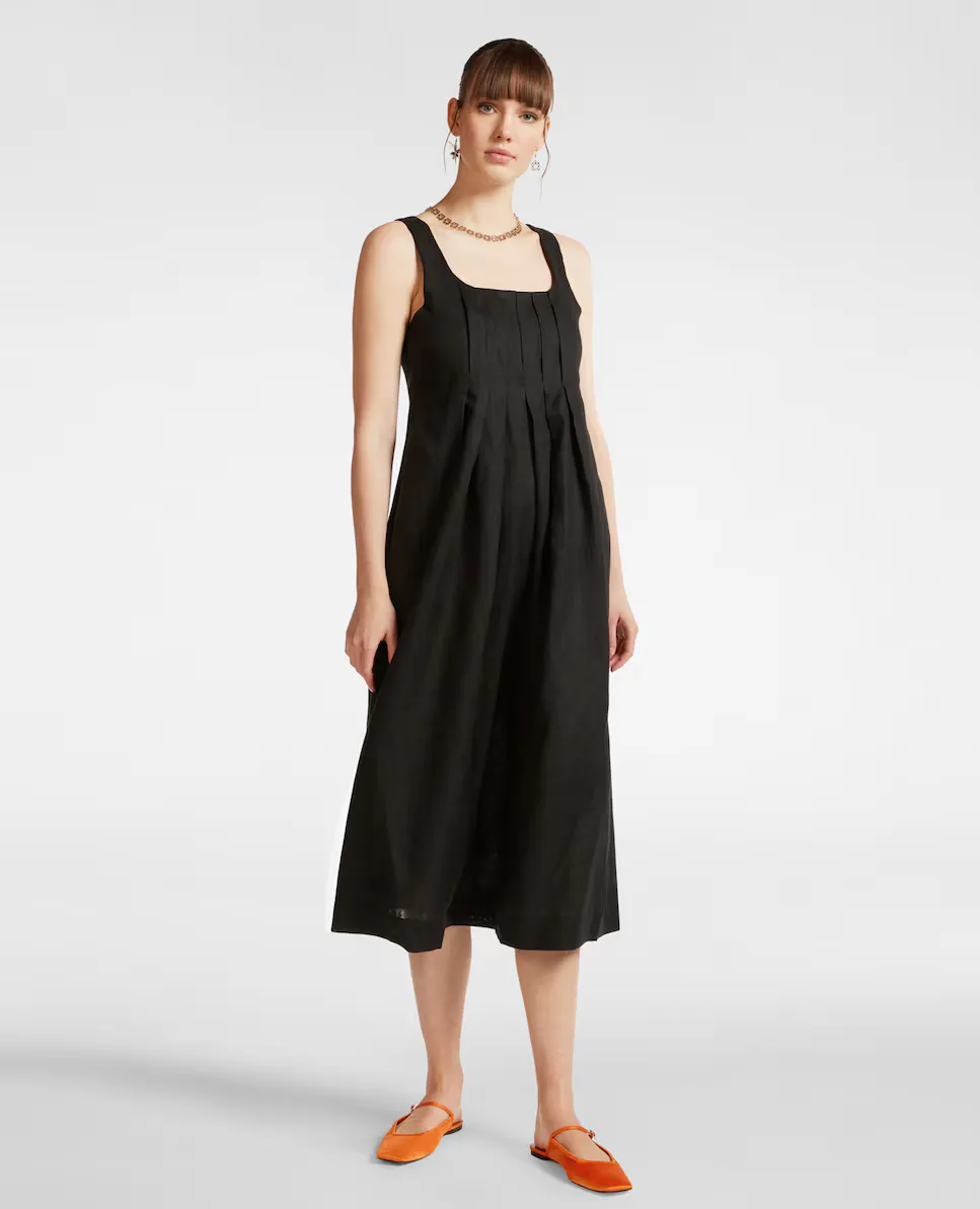 Льняное платье со складками спереди Elena Miró, черный
Льняное платье со складками спереди Elena Miró, черный