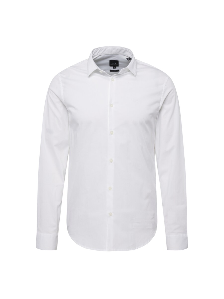 Приталенная рубашка на пуговицах ARMANI EXCHANGE Tessuto, белый 
Приталенная рубашка на пуговицах ARMANI EXCHANGE Tessuto, белый