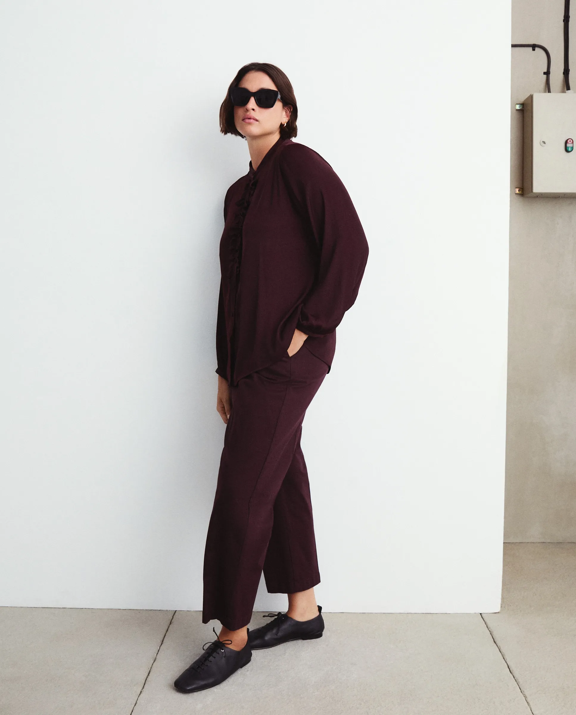 Прямые брюки из хлопка Couchel, бордовый
Прямые брюки из хлопка Couchel, бордовый