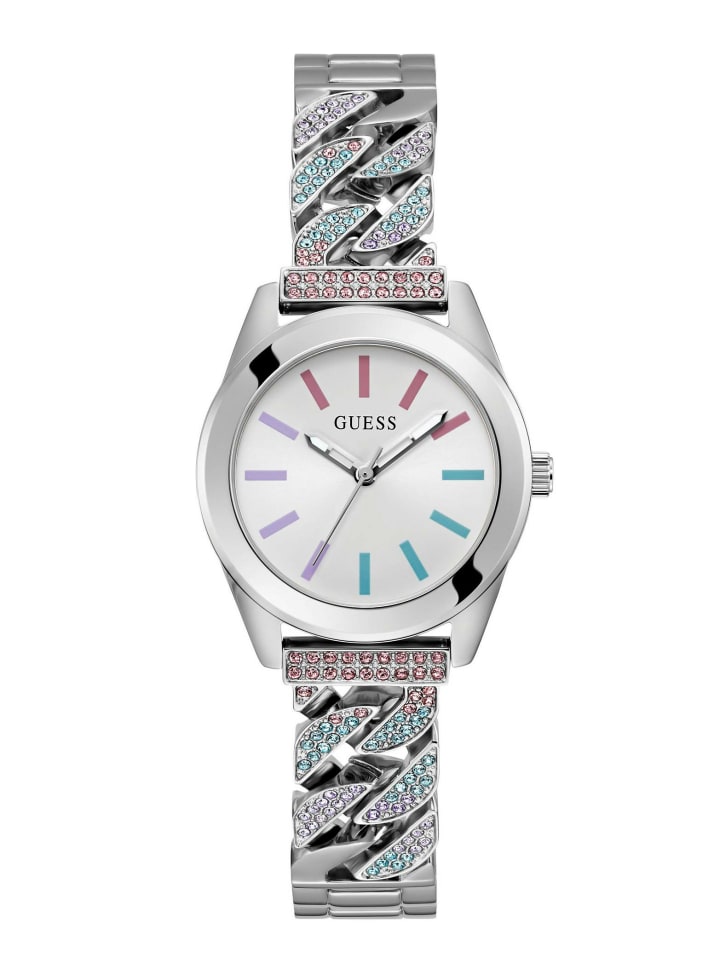 Guess Аналоговые женские часы серебристого цвета
Guess Аналоговые женские часы серебристого цвета