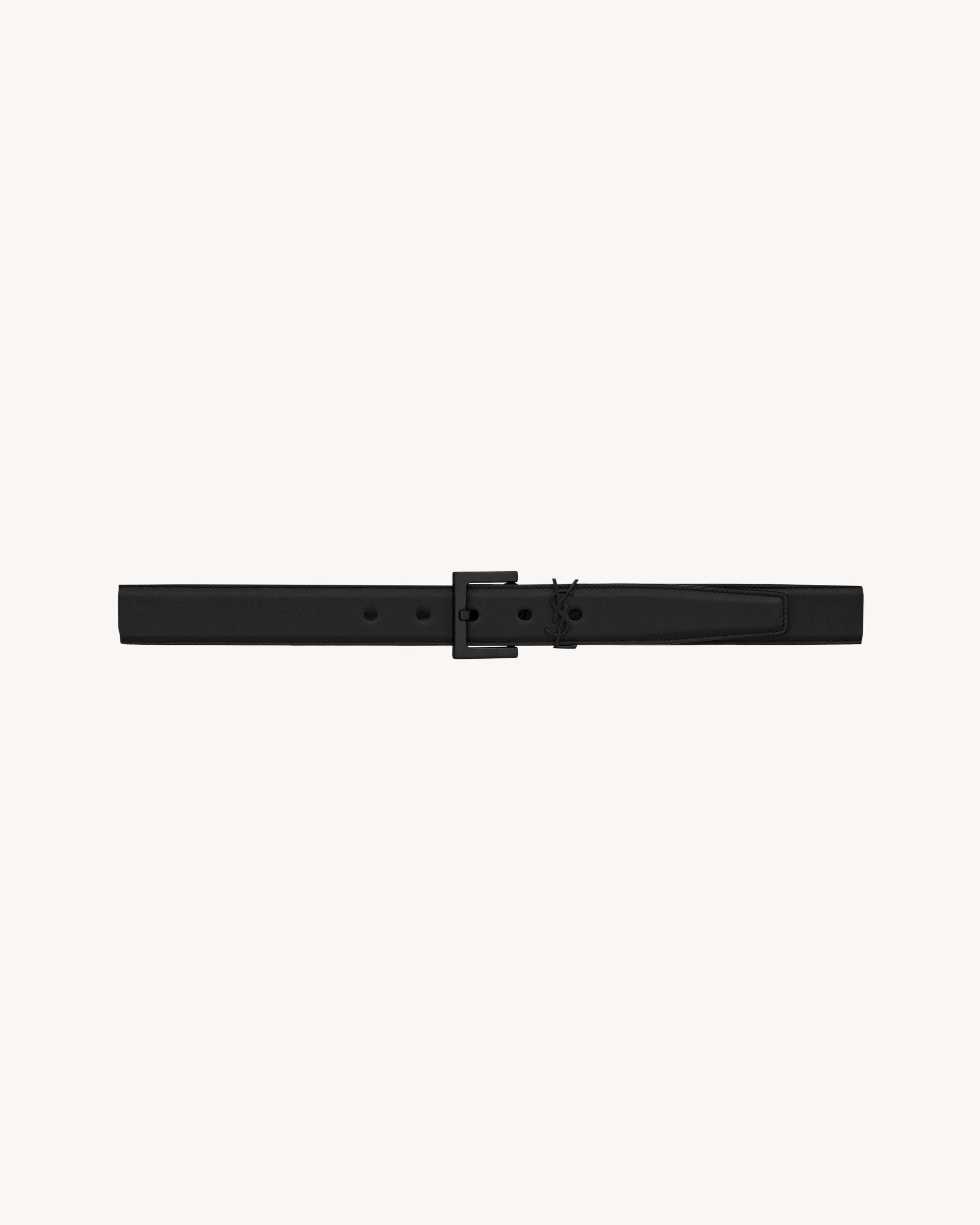 Ремень Cassandre из гладкой кожи Saint Laurent, черный
Ремень Cassandre из гладкой кожи Saint Laurent, черный