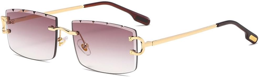 Мужские прямоугольные солнцезащитные очки без оправы с металлическим каркасом, модные солнцезащитные очки для женщин, линзы с градиентом, без оправы, защита от УФ-излучения UV400 TYUVIVO, C03 Brown
Мужские прямоугольные солнцезащитные очки без оправы с металлическим каркасом, модные солнцезащитные очки для женщин, линзы с градиентом, без оправы, защита от УФ-излучения UV400 TYUVIVO, C03 Brown